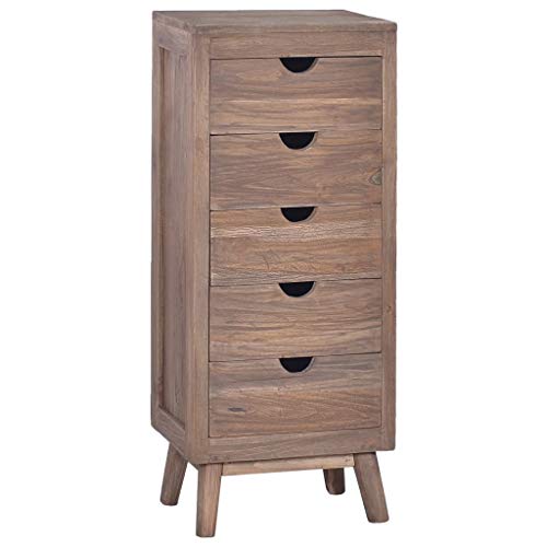 vidaXL Credenza con 5 Cassetti 40x30x100 cm in Legno Massello di Teak