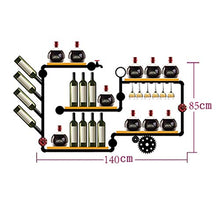 MoDi Wine Rack Retro Style Industriale Tubo di Acqua a Parete Vino Rack (L140 * W20 * H85cm)