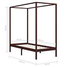 SKM Giroletto a Baldacchino Marrone Scuro Massello Pino 90x200 cm