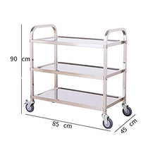 Quattro Ruote portatile strumento di archiviazione Carrello Scaffale for passeggino mobile a tre strati in acciaio inossidabile mobile conveniente for ristorante, ristorante, tubo quadrato, carrozza r