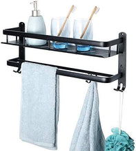 Portasciugamani 2 Layer Sospensione Wc 3 Bagno Perforato Libero Doppio Strato Semplice Bagno Nero Igienici Rack a Parete