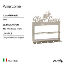 Arti & Mestieri Wine Corner - Porta Bottiglie di Design 100% Made in Italy - in Ferro, 45 x 10 x 45 cm - Avorio