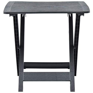 Qnotici Tavolo da Giardino Pieghevole in plastica, Tavolo da Giardino per Il Tempo Libero all'aperto in Stile Moderno, Tavolo da Giardino per riunioni di Famiglia 79 x 72 x 70 cm-Antracite
