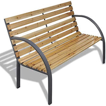 Wakects - Panca da giardino, con braccioli, in legno, per giardino, patio, parco, per esterni e cortili, 120 x 62 x 82 cm