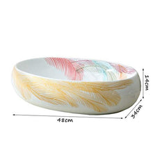 Yxx max -Lavabo Bacino di Ceramica Contatore, Ovale Art Bacino ad Alta capacità lavandino del Bagno Adatto a Guardaroba Alberghi Bacino Bowl controsoffitto (48x34x14cm) Lavandino del lavabo