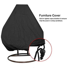Copertura impermeabile da sedia a battente, patio resistente all'acqua esterno copertura sedia sospesa, custodia per uova in vimini custodie per sedie per uova protettiva per mobili,Nero,232*203cm