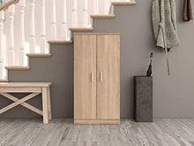Bridge Armadio Multiuso, Armadio in Legno 7 Ripiani, Armadio 2 Ante, 108 x 55 x 36 cm, Rovere