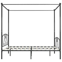 Tidyard Letto a Baldacchino in Metallo Struttura Letto Matrimoniale Design Moderno Telaio Letto Moderno in Metallo Letto con Doghe 200x200 cm Grigio