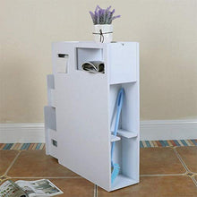 LGYLucky - Armadietto da bagno in PVC con ruote frenate per la casa, impermeabile, per WC, colore: Bianco
