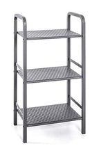 HAKU Möbel Scaffale in Acciaio Tubolare Verniciato a Polvere Grigio, 3 Ripiani in Metallo
