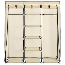 Tidyard Armadio con Scomparti e Aste,Armadio Camera da Letto,Scarpiera Armadio Salvaspazio Crema 150x45x175 cm in Tessuto