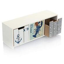com-four® Comò mini con 3 cassetti - mobile in legno dal design marittimo - mini mobile per riporre gioielli, cosmetici e piccoli oggetti (1 pezzo - 33x10x12-3 cassetti)