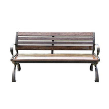 Panchine da esterno con braccioli e schienali, panchine da giardino, panchine da parco con struttura in metallo e sedili in legno massello resistenti alla corrosione, per cortili, balconi