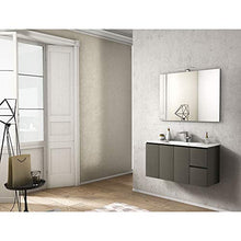taviani Mobile da Bagno Sospeso con Lavabo 100x35cm in MDF Urano Grigio Opaco