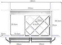 Zfggd Parete Wine Rack Organizer, Bottle Holder Glass Bar Accessori Scaffalature for 6 Bottiglie di Vino Bagagli mensola di Esposizione (Bianco)