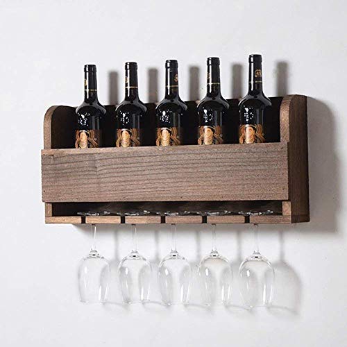 FGDSA Portabottiglie per Vino in Legno massello Portabicchieri a Parete Moderna Sala da Pranzo Tronchi Decorazioni da Parete per la casa Portabicchieri appesi Stoccaggio