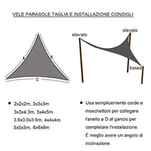 Lanbent Tenda a Vela Parasole Triangolare Protezione Solare, Terrazza, Giardino e Balcone Rete Parasole, HDPE Anti UV Traspirante Vela Ombreggiante, con Corde e Moschettoni