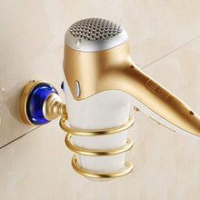 AGGF Mensola per Bagno in Cristallo Blu Bagno a Parete Asciugacapelli Rack Stoccaggio Supporto per asciugacapelli Supporto per Supporto a Spirale