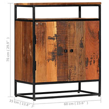 vidaXL Credenza Durevole Madia Resistente Ampia Spaziosa Robusta Pratica Utile Solida Armadio 60x35x76 cm in Legno Massello di Recupero e Acciaio