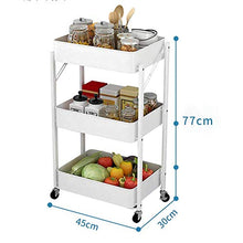 Chunjiao Carrelli a 3 Strati a 3 Strati Pieghevoli Carrello da Cucina Carrello Mobile Acciaio in Carbonio con Ruote universali Installazione Gratuita per Bagno Balcone-Blu Portabottiglie da Vino/por