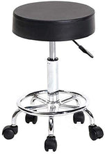 LIZHIQIANGdiaodeng Rotonda Sgabello Rotazione di 360 Gradi Bar Stool 5 Ruote girevoli Sedia for Sala da Pranzo Cucina Salotto Sala di Ricreazione Office Cafe, Nero, Bianco (Color : Black)