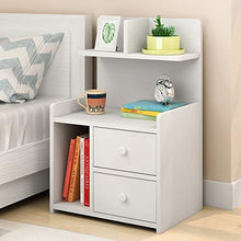 LICHUAN comodini comodini moderno e semplice comodino camera da letto comodino con 2 cassetti per soggiorno, libreria da ufficio, libreria, tavolino bianco caldo, facile da montare.