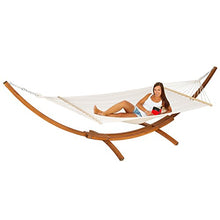 TecTake Amaca XXL Matrimoniale con Supporto in Legno 415x150x124cm | Superficie: 205x150cm | Resistente a 200 kg