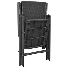 Tidyard Sedie da Giardino 4 pz in Polyrattan Nero,Set Sedie da Giardino,Perfetto Come Tavolo da Campeggio, da Buffet, da Cucina