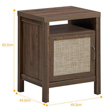 COSTWAY Comodino di Legno con 1 Armadietto, Design Vintage Retrò, per Camera da Letto, Noce