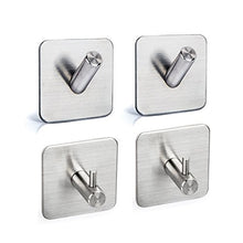 ViZe 4x Agganciare Gancio multifunzione in acciaio inox con 3M Sticker Adhesivo- Portasciugamani Gancio Cucina Bagno Camera Porta Guardaroba senza Forare