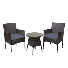 Mendler Salottino polyrattan HWC-G27 tavolino con 2X poltrone Grigio Cuscini Grigi