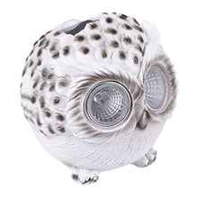 Holibanna Simpatico Gufo Figurine con LED Solare Occhi Luci Resina Animale Scultura Lanterna Tavolo da Esterno Centrotavola per La Casa Cortile Giardino Decorazione Giardino Bianco