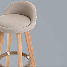 HYY-YY Legno Tondo Bar Stool - Rotating Bar Sedia Ristorante in Legno Cuscino in Pelle Sgabello con PU Sedile e Gambe quadre (Colore: Grigio, Dimensione: 35X35X83CM)