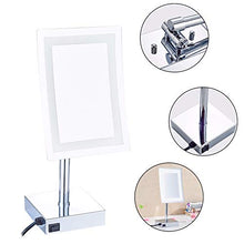 Specchi per trucco da appoggio a LED, specchio cosmetico da 8 pollici con luci Specchio illuminato ingranditore cosmetico regolabile in ottone con interruttore e spina