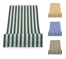 Tenda da Sole a Righe per Balcone Veranda o Terrazzo con Anelli e Ganci Tessuto Resistente da Esterno Misura cm 280x300 Colore Verde