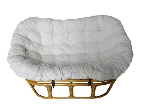 POLTRONA PAPASAN DIVANO 2 POSTI RATTAN DIMENSIONI CM 170X105X87 H VIMINI CON CUSCINO E CINGHIE poltrona per esterno ed interno salotto rattan naturale