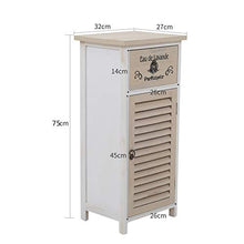 Rebecca Mobili Mobile bagno, armadietto per camera, 1 anta 1 cassetto, bianco beige, stile vintage, bagno camera - Misure: 75 x 32 x 27 cm (HxLxP) - Art. RE4594