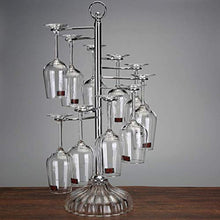 MHBGX Cremagliera Del Vino, Display Della Tazza Di Vetro Decorazione Goblet Hanger Home Due Colori 21.5 X 30 X 58 cm,Argento