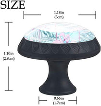 Fenicottero rosa tropicale lascia il verde Pomelli per Porta Set di 4 Pomelli per Mobili Manopole per Cassetti Cucina Armadio Vetro