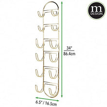 mDesign Porta asciugamani da muro – Spazioso portasalviette bagno con 6 scomparti – Appendi asciugamani perfetto anche per la toilette degli ospiti – ottone