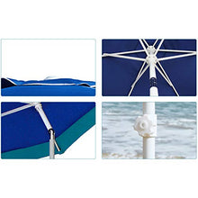 BAKAJI Ombrellone da Mare Spiaggia Giardino con Palo in Acciaio Reclinabile Rivestimento in Tessuto Anti UV Diametro 210 cm con Tracolla Custodia (Turchese)