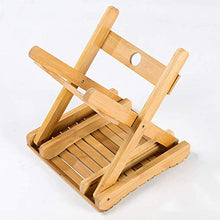 ZJLA - Sgabello pieghevole in bambù, portatile, in legno, per doccia, per adulti, bambini, disabili, anziani (bambù)