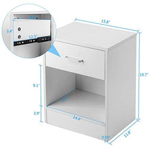 Set di 2 comodini comodini con cassetto a densità in materiale per camera da letto, scrivania, comodino moderno, set completo bianco