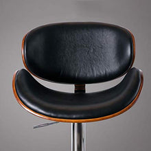 LXYPLM Sgabello Sedie Bar Barstools di Legno Solido Contro Tempo Libero Girevole Bar Sedie Sedile, casa del Metallo Registrabile Delicate Alti sgabelli con Schienale Arredo Bar Cucina (Color : Black)