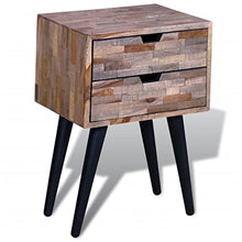vidaXL Comodino a 2 Cassetti in Legno di Recupero Cassettiera Mobiletto Arredo
