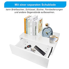 Zerone Cassettiera Basso da Letto,Comodino alla Moda con Cassetti in MDF+Legno di Pino Cassettiera Camera da Letto Sospeso con Carica 25 kg Bianca 30x46x15 cm