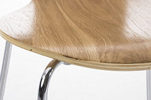 CLP Set 2 Sedie Impilabili Diego in Legno Robusto I Sedie Attesa con Telaio in Metallo I Sedie Ergonomiche E Facili da Pulire, Colore:Quercia