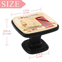 Home - Set di 4 pomelli quadrati per armadietti da cucina, credenze, mobili, mobili, cassetti, cassettiera, cassetti e cassetti con scritta "I Love London Symbols Big Ben