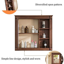 Armadietti a specchio Bagno Specchio Governo Legno Solido degli Specchi Multifunzionale Camera Bagagli Specchio Balcone Dressing Table degli Specchi (Color : Wood, Size : 90 * 15 * 80cm)