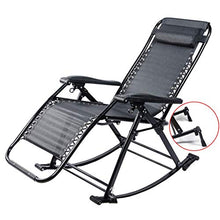 SHUAIIJUAN Sedia per il tempo libero domestico Giardino Rocking Chair pieghevole regolabile Tempo libero reclinabile esterna Sdraio Rocker Poltrona reclinabile con poggiatesta for Pool Side Yard Beach